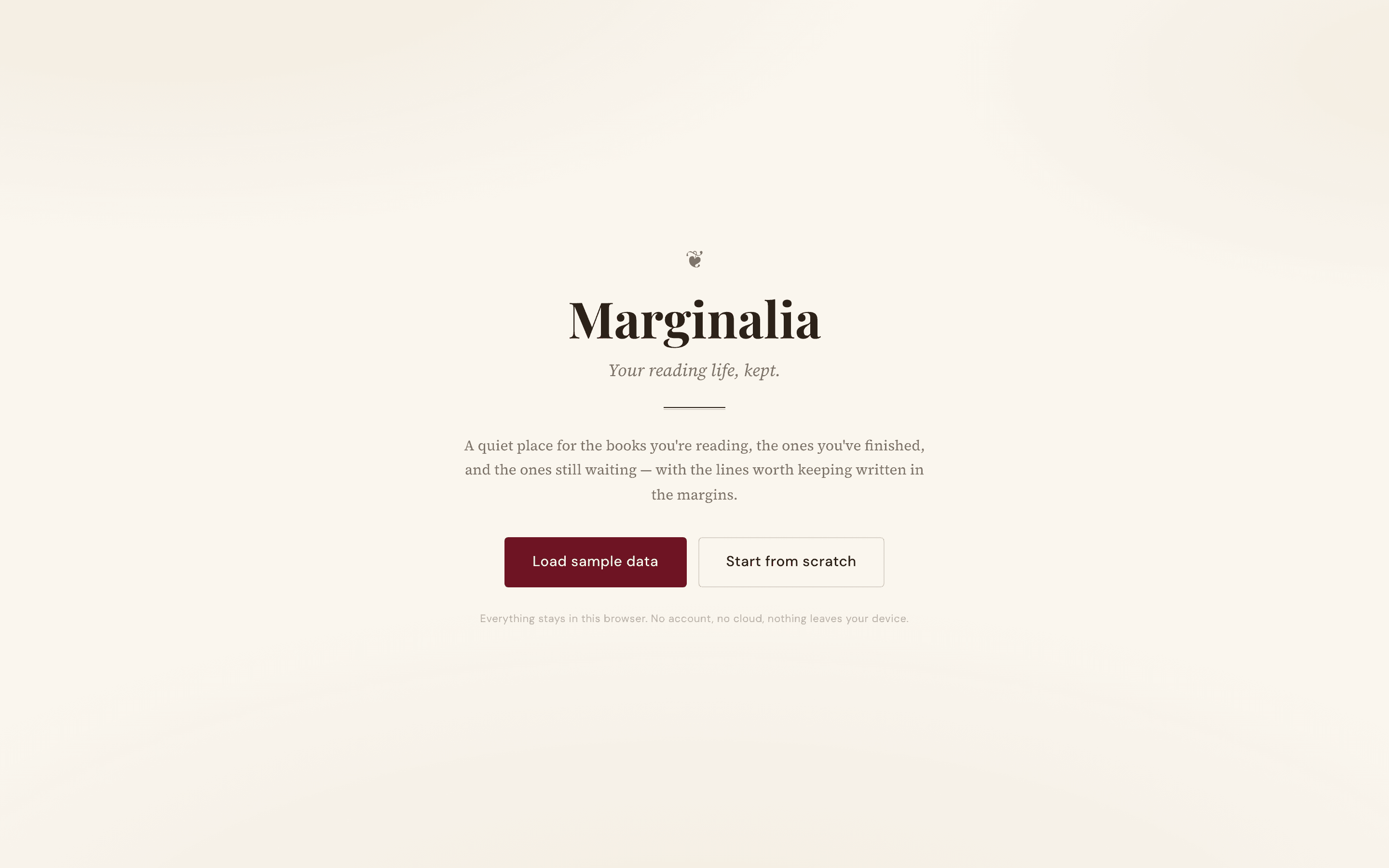 Marginalia — Welcome · First run