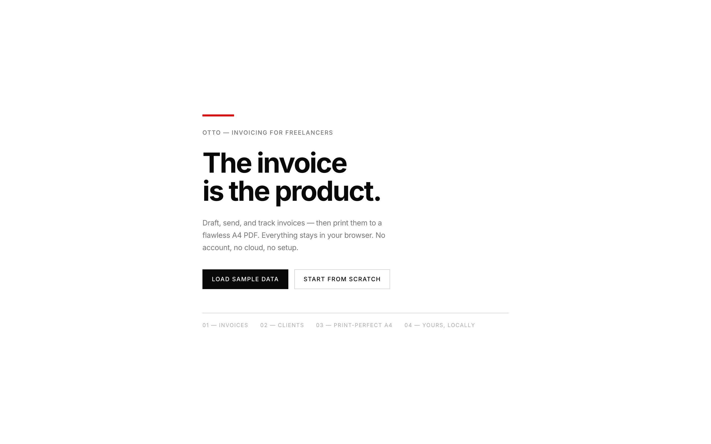 Otto — First run · Sample studio or clean start